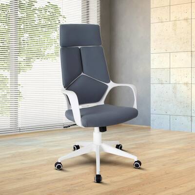 26 in. Width Big and Tall Gray Fabric Executive Chair with Adjustable Height