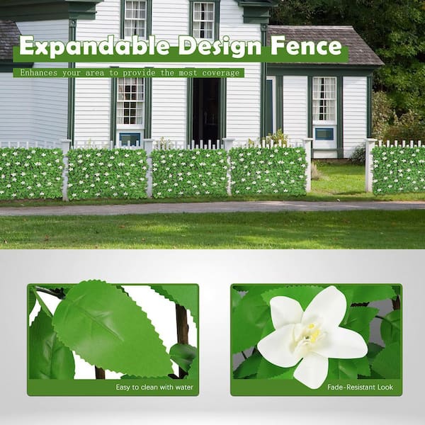 Compass Home Set of 2 Expandable Faux Ivy Privacy Fences 