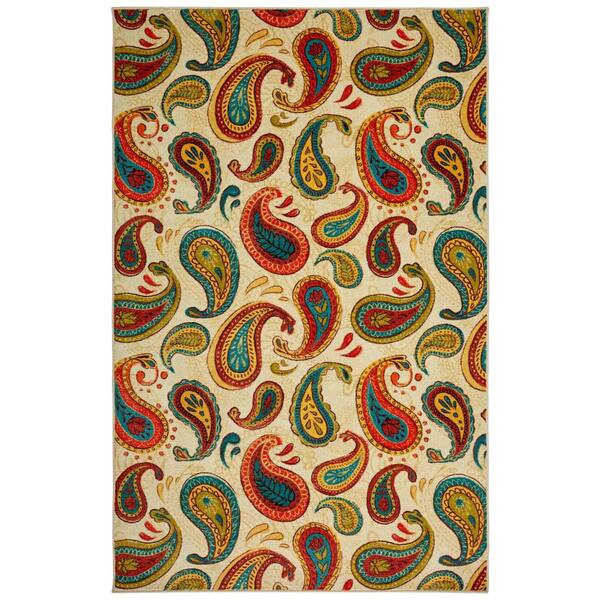 Spiced Paisley Tan 5 ft. x 8 ft. Paisley Area Rug