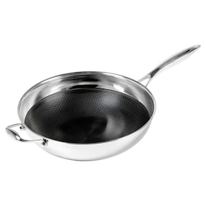 12.5 in. Hybrid Quick Release Wok in Stainless Steel