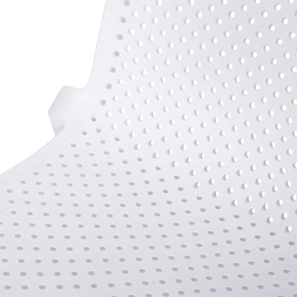 White Plastic Armless Stackable Dining Chairs, Set of 2