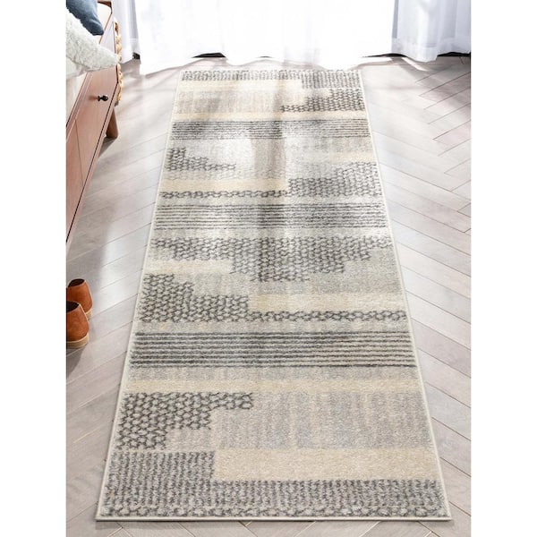 Light Grey Cream 2 ft. x 7 ft. 3 in. Mystic Athena Tribal Moroccan Runner Area Rug