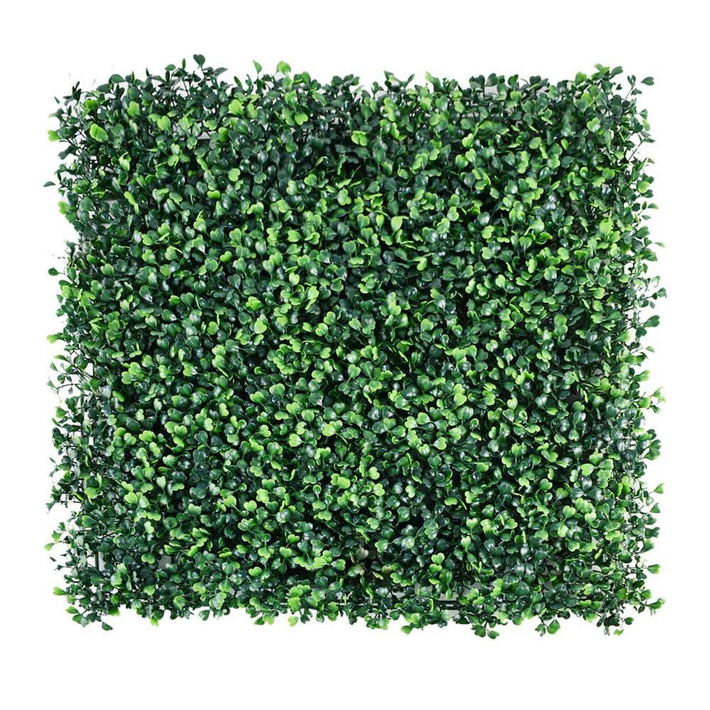 Artificial Boxwood Panels Hedges 12-Piece 20 in. x 20 in. Boxwood Hedge Gra
