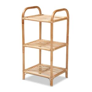 Barras Natural 3-Tier Rattan Shelving Unit (15.7 in. W x 31.5 in. H x 13.8 in. D)