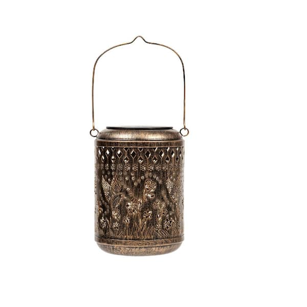 Solar Outdoor Metal Lanterns Garden Lights Decor (1-Pack)