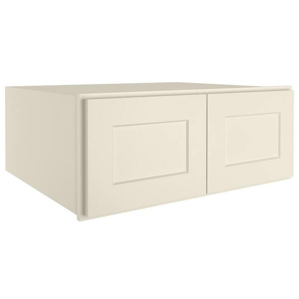 HOMEIBRO 30-in. W x 24-in. D x 24-in. H in Shaker White Plywood Ready to Assemble Wall Bridge Kitchen Cabinet with 2 Doors