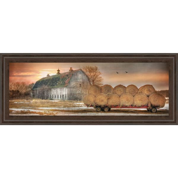Classy Art 18 in. x 42 in. "Sunset on the Farm" by Lori Dieter Framed Printed Wall Art