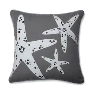 Tropical Grey Square Outdoor Square Throw Pillow