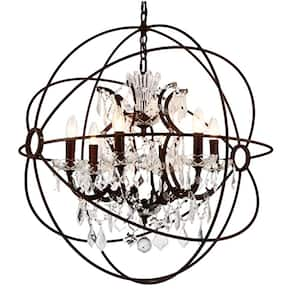 Eleganty 6-Light Oil Bronzed Chandelier for Stairsway Foyer with No Bulbs Included