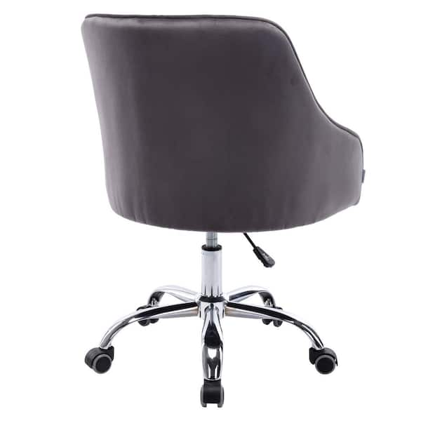 dark grey velvet office chair