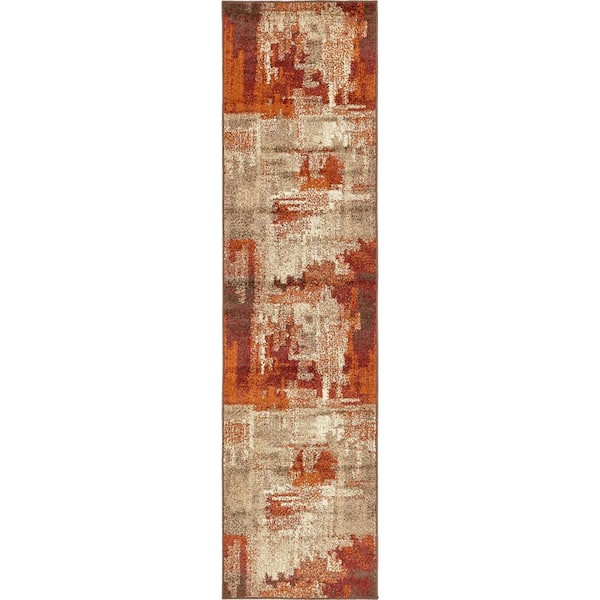 Unique Loom Autumn Cinnamon Multi 2' 6 x 10' 0 Runner Rug