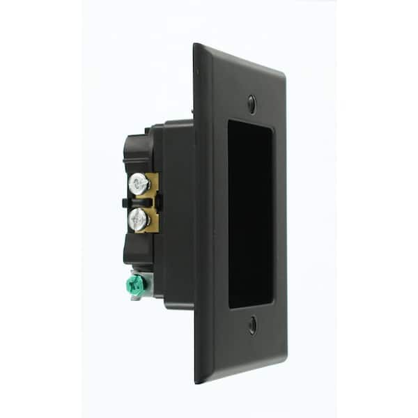 15 Amp 125 V 1-Gang Recessed Duplex Outlet/Receptacle, Black (1-Pack) 689-E