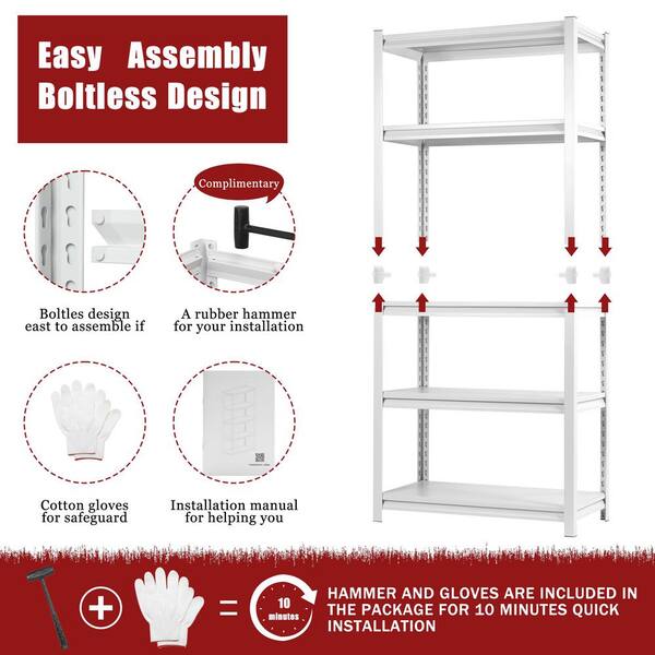 Siavonce 5-Tiers Metal Industrial Duty Adjustable Pantry Organizer