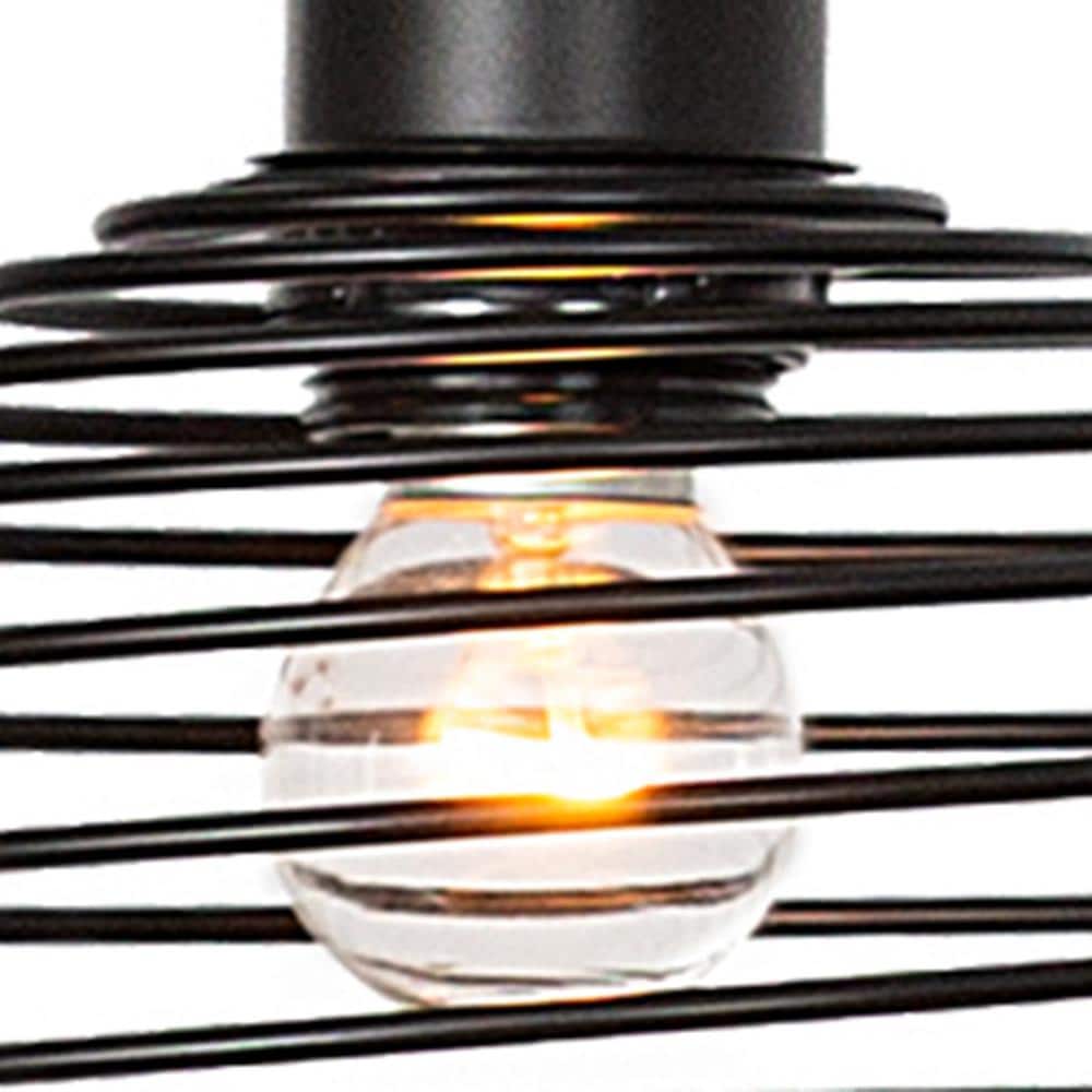 Black Metal Globe 3-Light LED Pendant