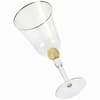 Berkware Rosè Wine Glass with Rhinestone Design and Gold Rim Set