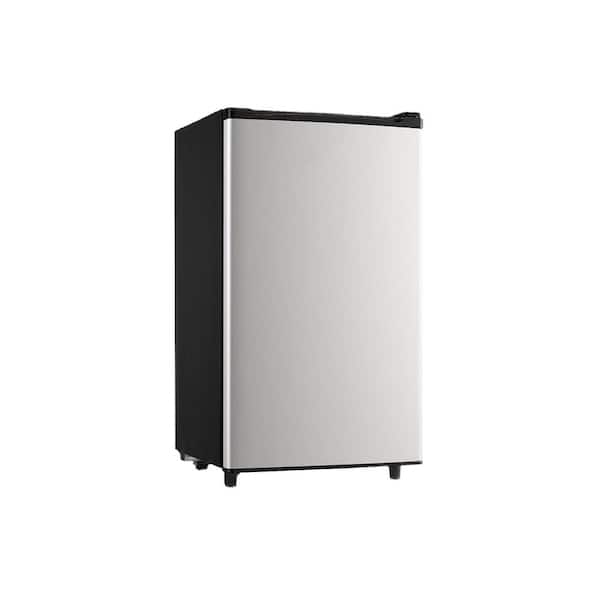 HOMLUX 3.2 cu. ft. Manual Defrost Mini Upright Freezer in Stainless with 5 Adjustable Thermostat, LED Light, 3 Shelves