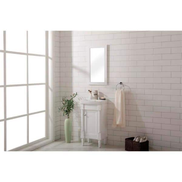 White Ceramic Top Single Freestanding Bathroom Vanity
