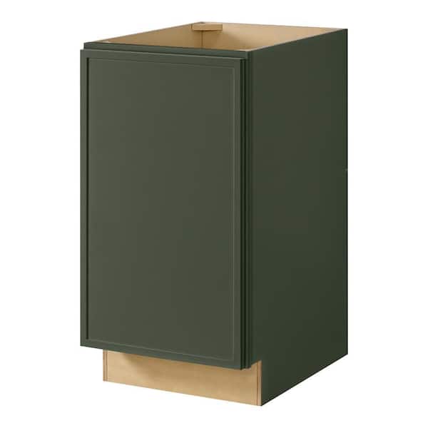 Leyton 18 in W x 24 in D x 34.5 in H Ready to Assemble Plywood Slim Shaker Double Trash Can Cabinet in Fern Green