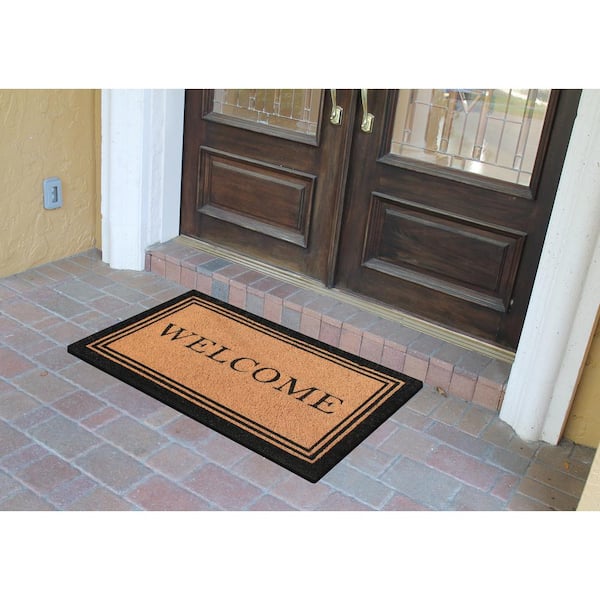 Evideco Outdoor Door Mat Love PVC 24”x16” Black