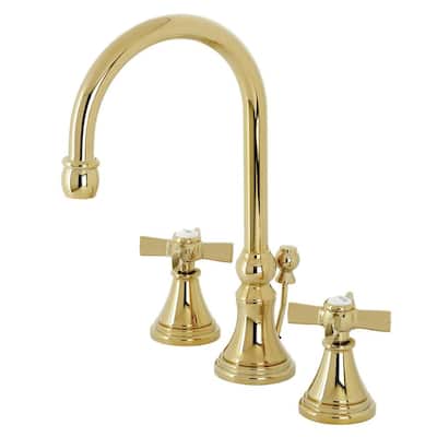 Kingston Brass KC7062PL Vintage 8-Inch Widespread Lavatory Faucet with Brass Pop-Up Up Polished 