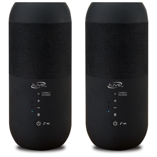 Inspecteren ademen kalmeren iLive Indoor Outdoor IPX6 Waterproof Bluetooth Wireless Speakers with  Removable Stakes in Black (Set of 2) ISBW240BDL - The Home Depot