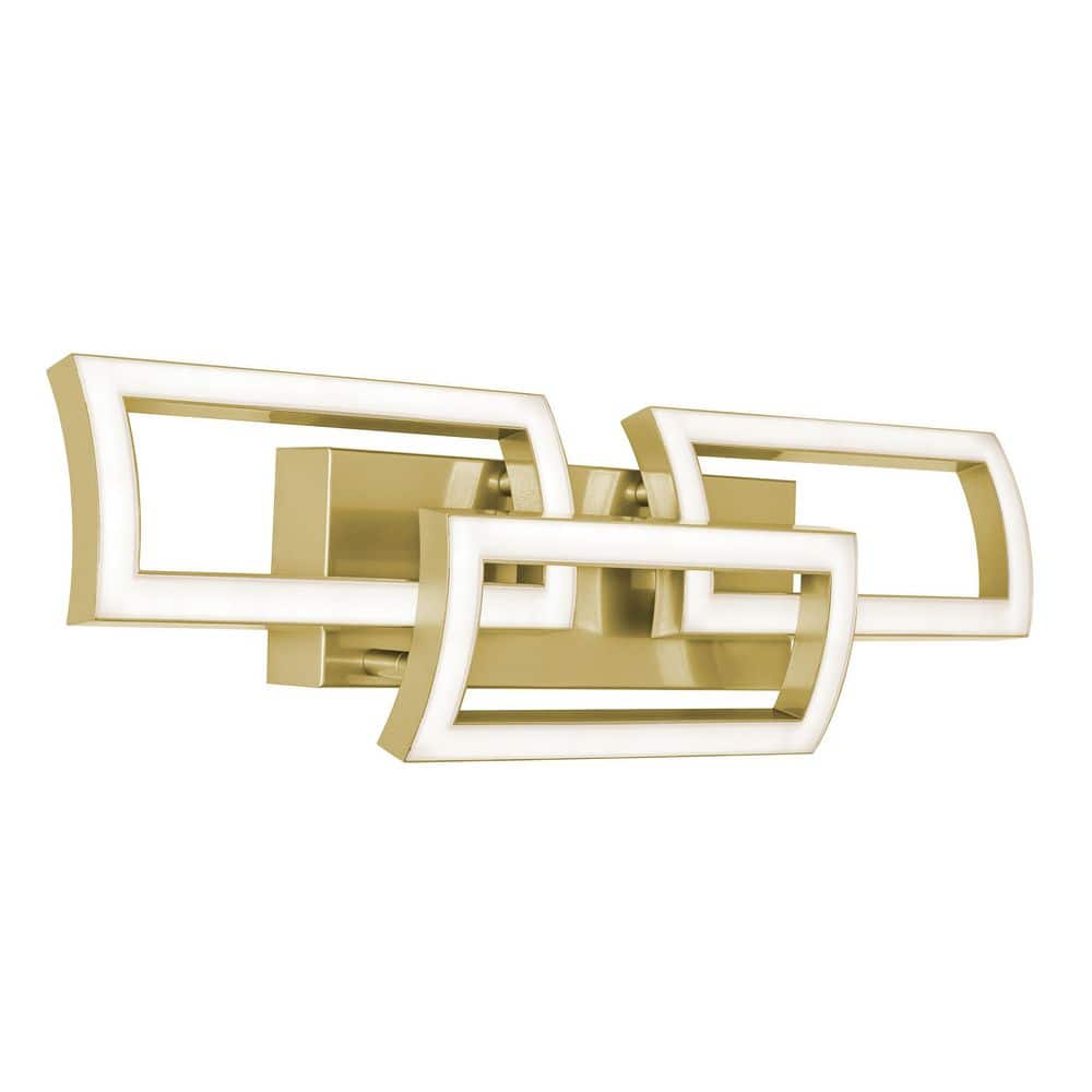 Sia 23.31 in. 3-Light Gold, White LED Vanity Light Bar with White Acrylic Shade price history on PriceWatchPro