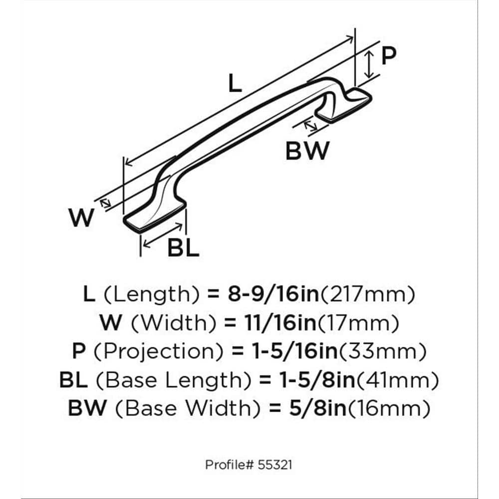 Satin Nickel 6-5/16 Inch Transitional Cabinet Pull