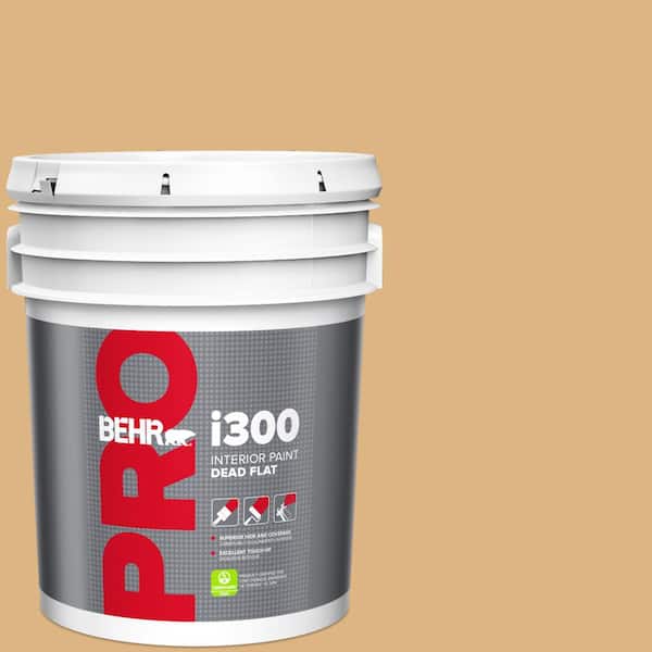 BEHR PRO 5 gal. #HDC-CL-18 Cellini Gold Dead Flat Interior Paint