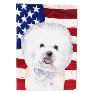 2.33 ft. x 3.33 ft. Polyester USA American 2-Sided Flag with Bichon Frise 2-Sided Flag Canvas House Size Heavyweight