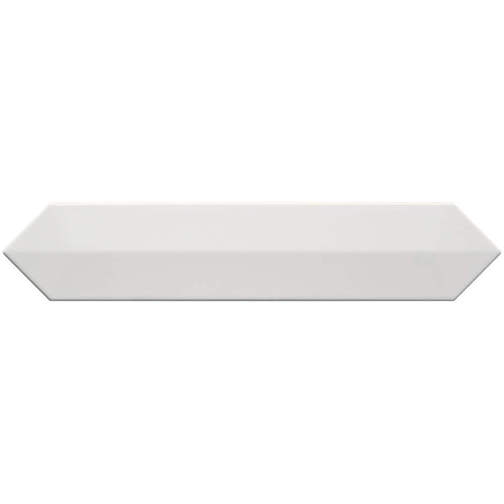 White Polished Ceramic Hexagonal Wall Tile, 3x13 inches