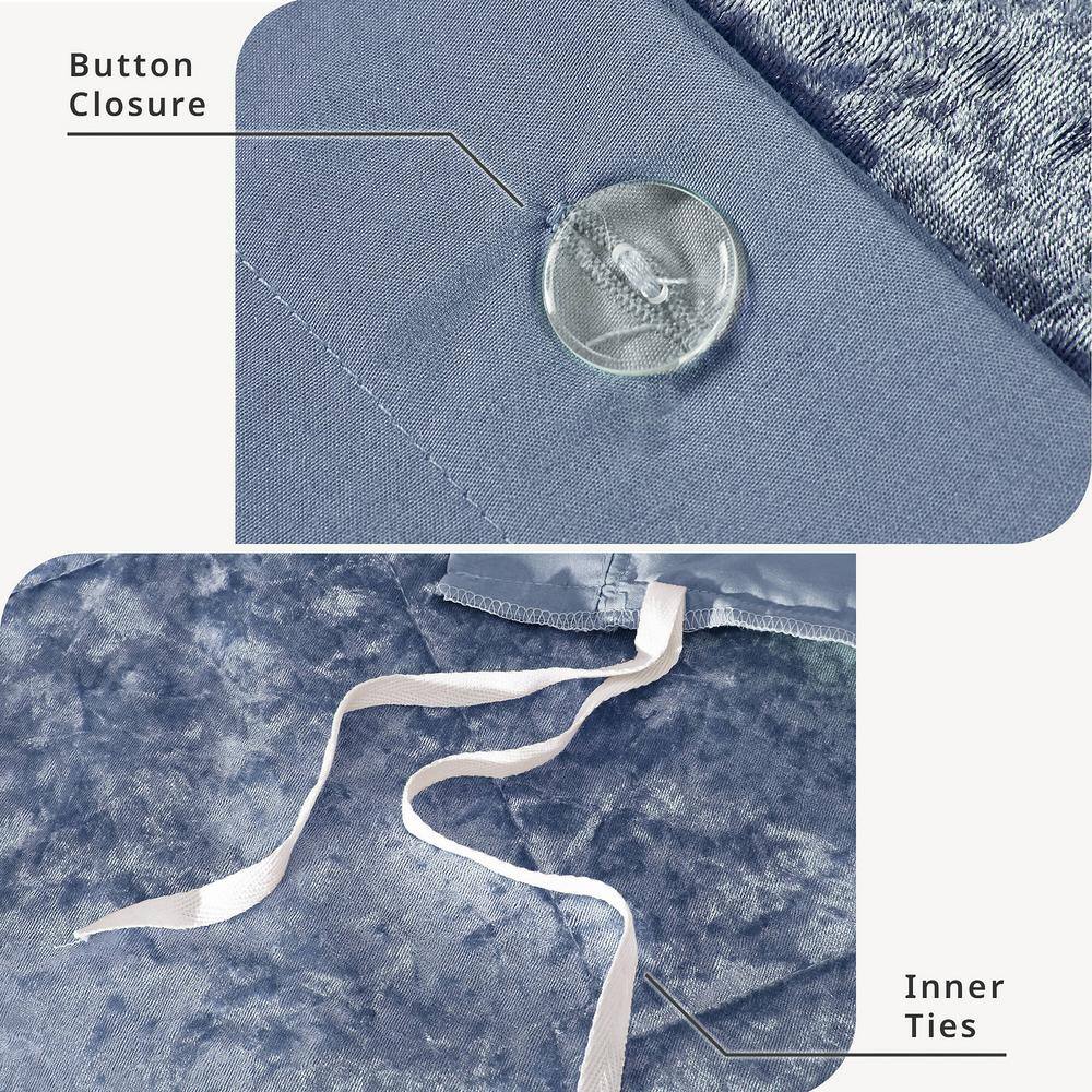 Luxurious Grey Crushed Velvet Twin/Twin XL Duvet Set