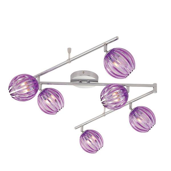 Eurofase Cosmo Collection 6-Light Chrome and Purple Track Lighting