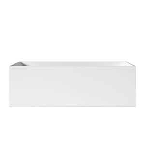 Exquisite 67 in. x 29.5 in. Soaking White Solid Surface Bathtub with Center Drain in White