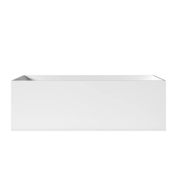 UPIKER Exquisite 67 in. x 29.5 in. Soaking White Solid Surface Bathtub with Center Drain in White