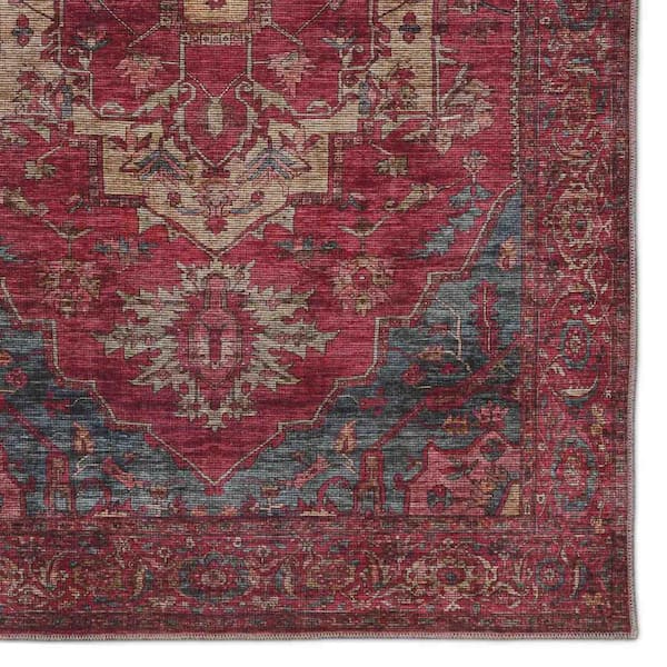 Gloria - Washable Area Rug Low Profile Persian Washable Runners Anti Slip  Backing Rugs for Living Room Light Weight Foldable Carpet 