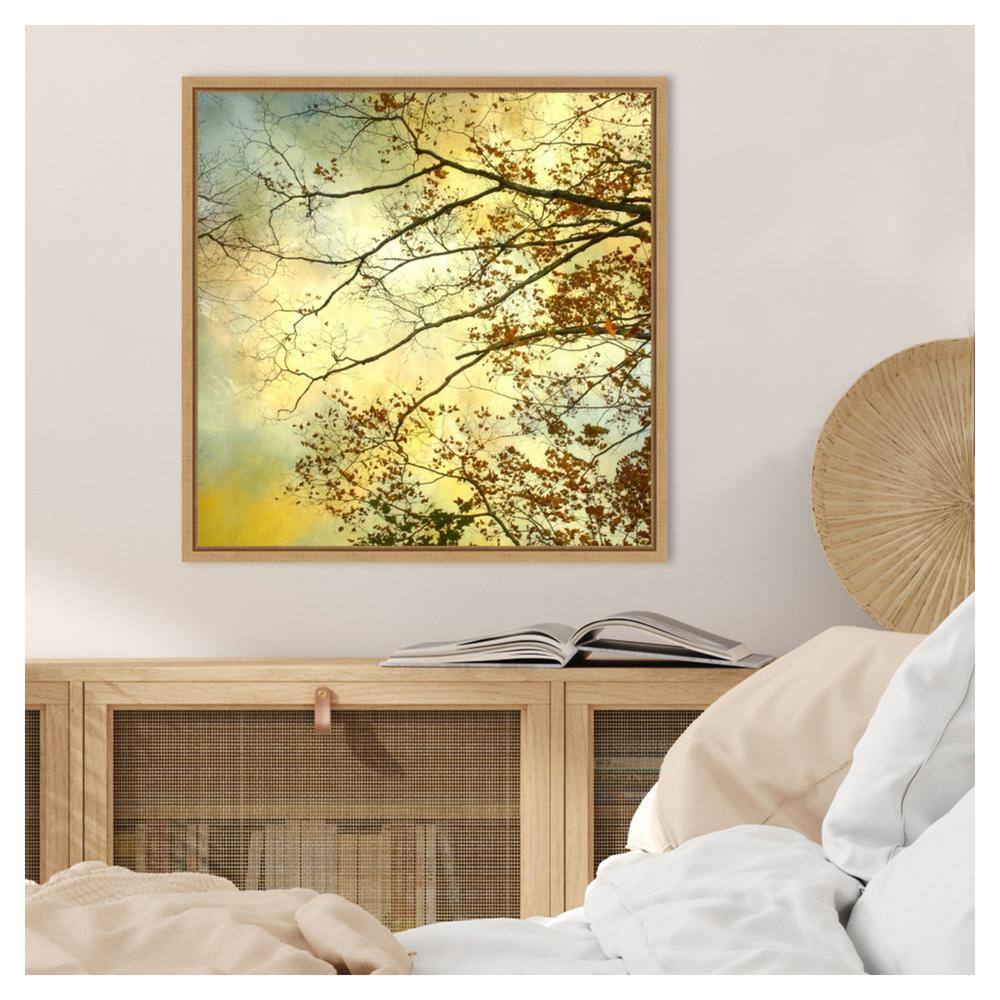 Storm Clouds II 22"x22" Maple Framed Canvas Wall Art