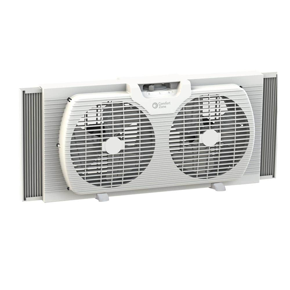 Comfort Zone 9 In Twin Window Fan With Manually Reversible