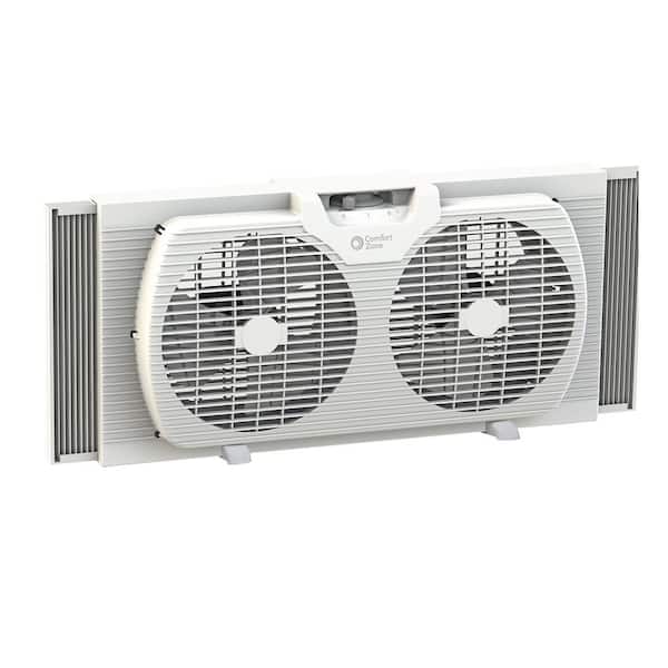 Comfort Zone 9 in. Twin Window Fan with Manually Reversible Airflow Control