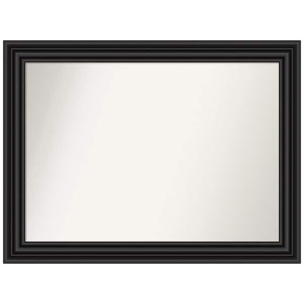 Amanti Art Colonial Black 44 in. W x 33 in. H Rectangle Non-Beveled Framed Wall Mirror in Black