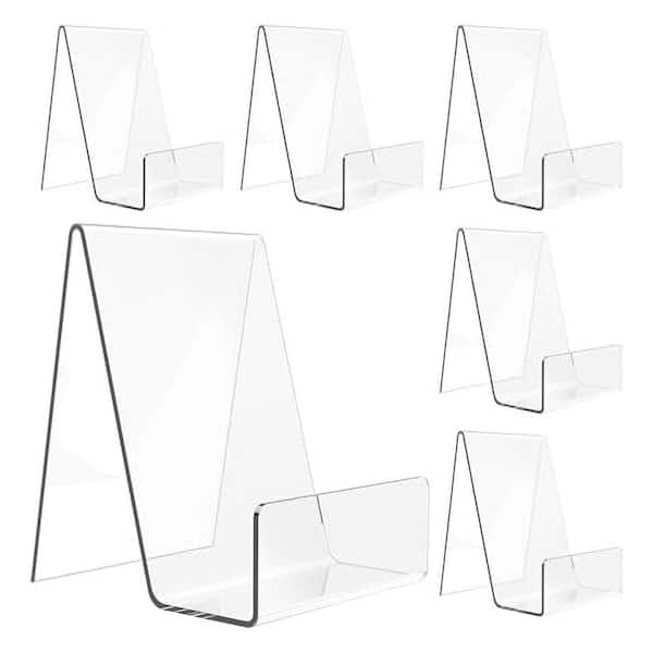 6-Pack Clear Acrylic Book Stand Easel Display Holder for Album CD Magazine Postcard Picture Plate Artwork
