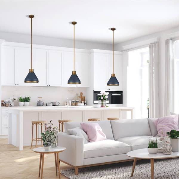 Thesis Doyle 13-inch 1-light Natural Brass Pendant Light with