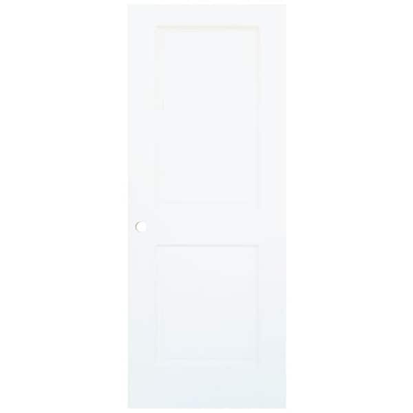 80 in. H x 36 in. W Colonial 2-Panel Solid White Wood Interior Door Slab
