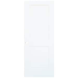 80 in. H x 28 in. W Shaker 2-Panel White Solid Wood Interior Door Slab