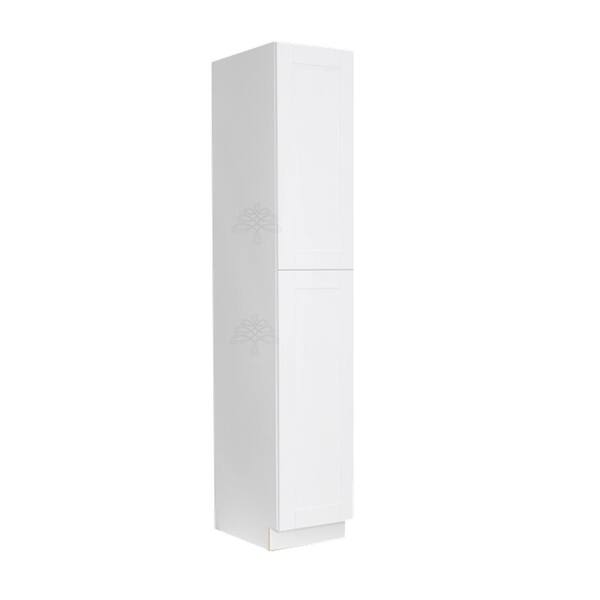 LIFEART CABINETRY Anchester White Plywood Shaker Stock Assembled Tall Pantry Kitchen Cabinet (24 in. W x 96 in. H x 24 in. D)