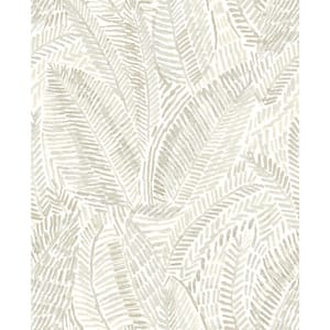 Fildia Taupe Brown Botanical Matte Paper Non-Pasted Wallpaper