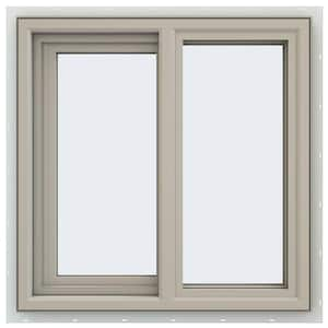 23.5 in. x 23.5 in. V-4500 Series Desert Sand Vinyl Left-Handed Sliding Window with Fiberglass Mesh Screen