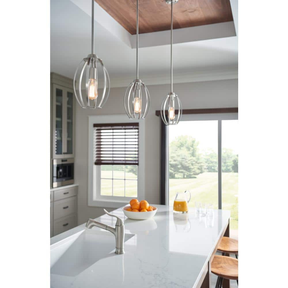 Tao 8" Brushed Nickel Modern Pendant Light