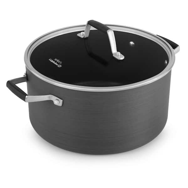 Calphalon Select 7 qt. Round Hard-Anodized Aluminum Nonstick Dutch Oven in Black with Glass Lid