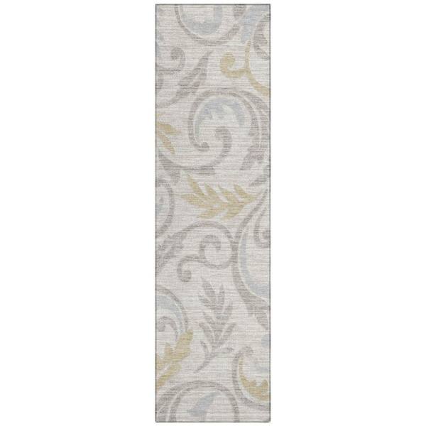 Chantille Machine Washable Indoor/Outdoor Abstract ACN3102 Ivory 2 ft. x 7 ft. Runner Rug