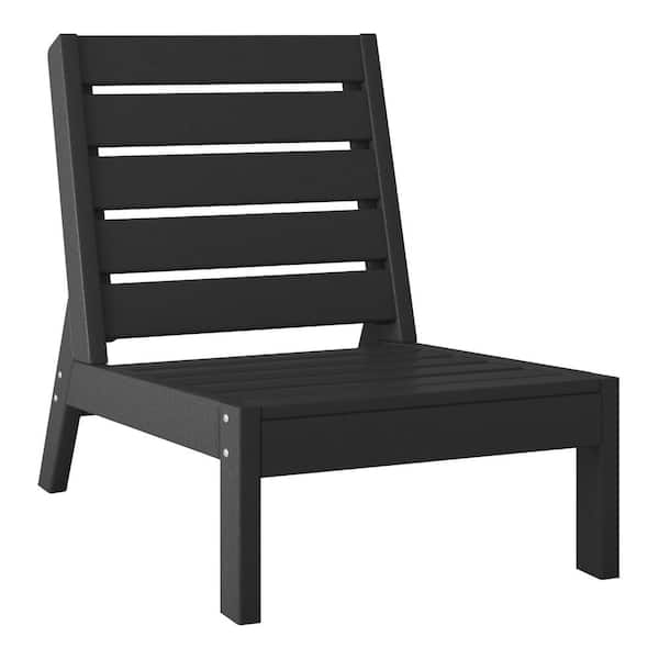 WESTIN OUTDOOR Birchwood Outdoor Patio Deep Seating HDPE Armless Lounge Chair in Black